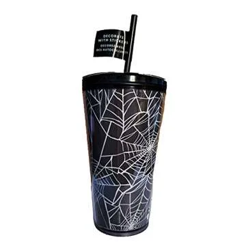Starbucks Exclusive Limited Edition 2021 Glow in the Dark 16 oz. Grande Spider Web Tumbler - Halloween