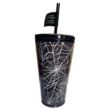 Starbucks Exclusive Limited Edition 2021 Glow in the Dark 16 oz. Grande Spider Web Tumbler - Halloween