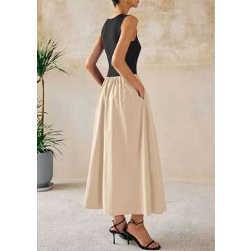 PRETTYGARDEN Women Maxi Dresses 2025 Summer Casual Sleeveless Patchwork Knit Tank Dress Flowy Beach ...