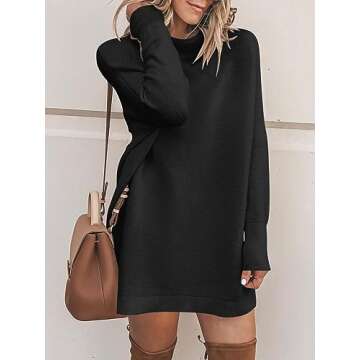 Chic Prinbara Women's Oversized Batwing Sweater in Black