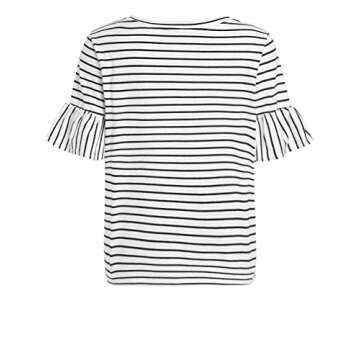 Romwe Women's Short Sleeve Tie Front Knot Casual Loose Fit Tee T-Shirt White S