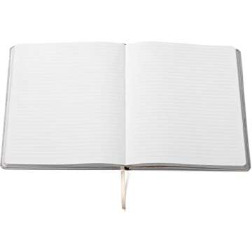 Eccolo Large Lined Journal Notebook, Flexible Cover, Writing Journal, 256 Ruled Ivory Pages, Ribbon Bookmark, Lay Flat, Desk Size for Work or School, Be Bold (Gray, 8x10 inches)
