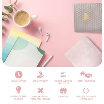 Eccolo Large Lined Journal Notebook, Flexible Cover, Writing Journal, 256 Ruled Ivory Pages, Ribbon Bookmark, Lay Flat, Desk Size for Work or School, Be Bold (Gray, 8x10 inches)