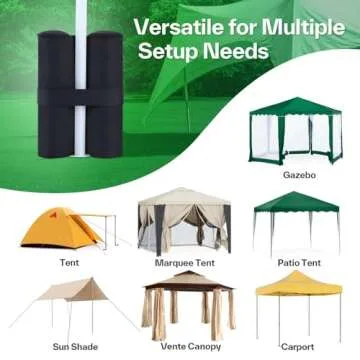 4-Pack Canopy Weights Sand Bags for Canopy Tent, Ohuhu Heavy Duty Weight Bags Sandbag for Pop Up Canopy Tents, Gazebo Weights for Instant Outdoor Sun Shelter Canopy Legs (Bag Only, Sand Not Included)