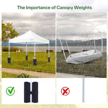4-Pack Canopy Weights Sand Bags for Canopy Tent, Ohuhu Heavy Duty Weight Bags Sandbag for Pop Up Canopy Tents, Gazebo Weights for Instant Outdoor Sun Shelter Canopy Legs (Bag Only, Sand Not Included)