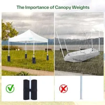 4-Pack Canopy Weights Sand Bags for Canopy Tent, Ohuhu Heavy Duty Weight Bags Sandbag for Pop Up Canopy Tents, Gazebo Weights for Instant Outdoor Sun Shelter Canopy Legs (Bag Only, Sand Not Included)