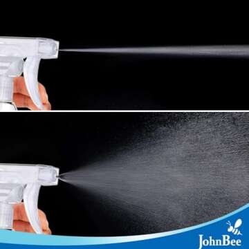Premium JohnBee Adjustable Spray Bottles - 2 Pack