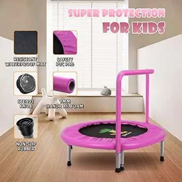 BCAN 36'' Mini Folding Trampoline for Kids Indoor Fun