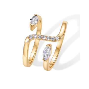PAVOI Gold Plated Cubic Zirconia Stackable Ring