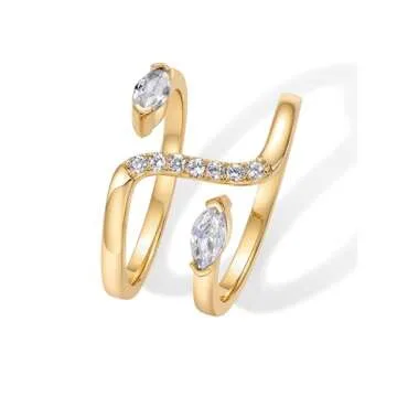 PAVOI Gold Plated Cubic Zirconia Stackable Ring