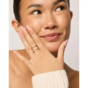 PAVOI Gold Plated Cubic Zirconia Stackable Ring