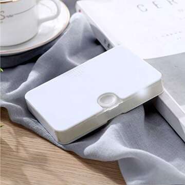 Portable Pill Organizer, 6 Compartments Travel Pill Case for Purse or Pocket -Small Pillbox Dispenser Home Travel Supplement Holder to Hold Medicines, Cod Liver Oil, Supplements (3 Count White)