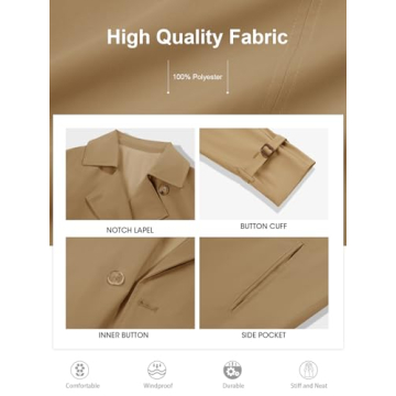 Tankaneo Women's Oversized Double Breasted Trench Coat