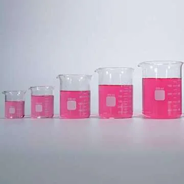 Glass Measuring Low Form Beaker Set Glass Graduated Beaker Set (50ml+100ml+250ml+400ml+600ml)