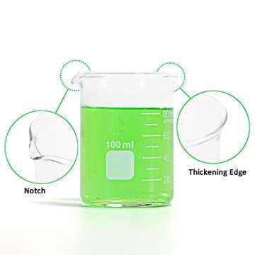 Glass Measuring Low Form Beaker Set Glass Graduated Beaker Set (50ml+100ml+250ml+400ml+600ml)