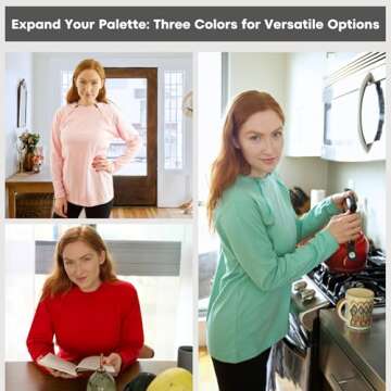 Inspired Comforts Women's Chemo Port Access Shirt with Dual Chest Zips | Full Sleeve | 100% Cotton | M, Pink