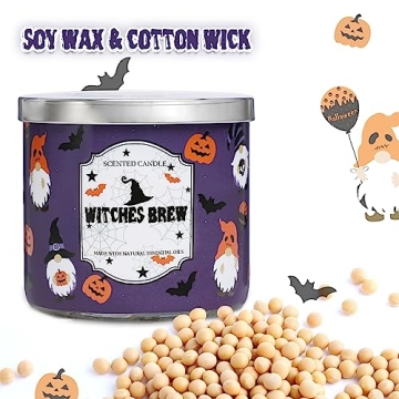 Pumpkin Scented Halloween Candle 3-Wick 14oz Natural Soy Wax