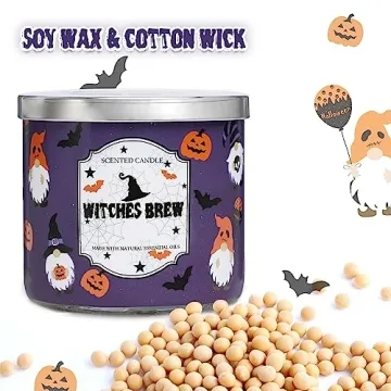 Pumpkin Scented Halloween Candle 3-Wick 14oz Natural Soy Wax