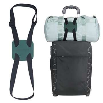 Luggage Straps Bag Bungees for Add a Bag Easy to Travel Suitcase Elastic Strap Belt (green)