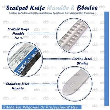 100 Scalpel Blades #20 with Free Handle