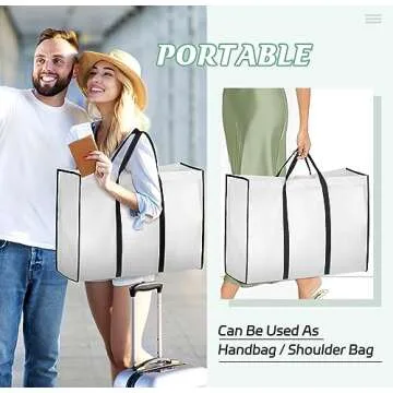 MISSLO Portable 70" Wedding Dress Garment Bag with Bride Tote Bag 8'' Gusseted Dress Bags for Gowns Long 4 Pockets Dress Cover for Women, White