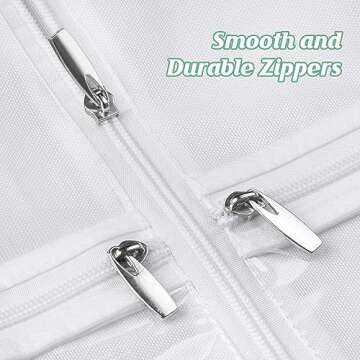 MISSLO Portable 70" Wedding Dress Garment Bag with Bride Tote Bag 8'' Gusseted Dress Bags for Gowns Long 4 Pockets Dress Cover for Women, White