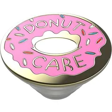 PopSockets Phone Grip with Expanding Kickstand, Enamel Graphic - Donut Pink