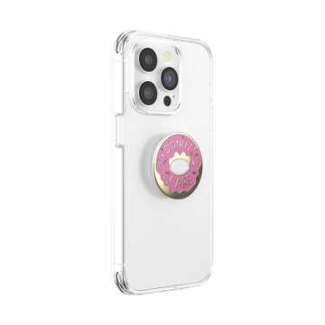 PopSockets Phone Grip with Expanding Kickstand, Enamel Graphic - Donut Pink