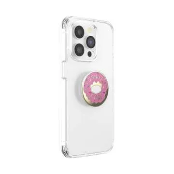 PopSockets Phone Grip with Expanding Kickstand, Enamel Graphic - Donut Pink