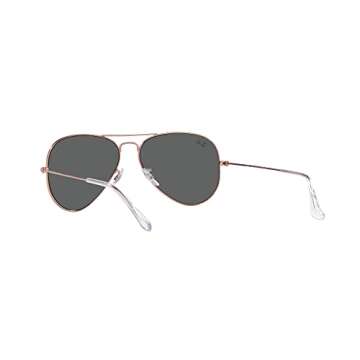 Ray-Ban RB3025 Classic Aviator Sunglasses, Rose Gold/Dark Grey, 62 mm
