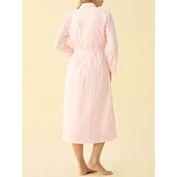 Latuza Women's Sleeveless Cotton Nightgown with Matching Long Robe Set