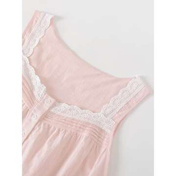 Latuza Women's Sleeveless Cotton Nightgown with Matching Long Robe Set