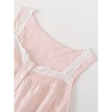 Latuza Women's Sleeveless Cotton Nightgown with Matching Long Robe Set