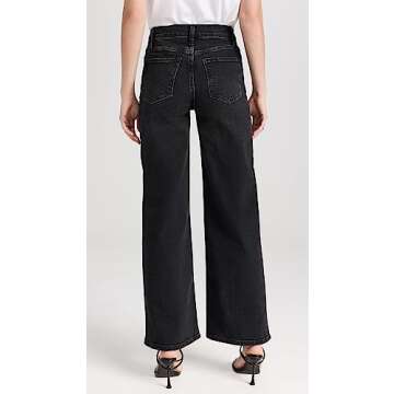 FRAME Women's Le Slim Palazzo Jeans in Black - Stylish Comfort