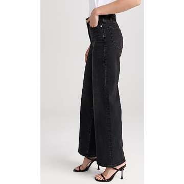 FRAME Women's Le Slim Palazzo Jeans in Black - Stylish Comfort