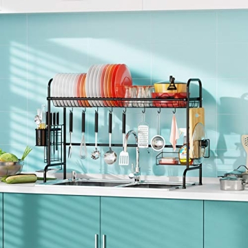 iSPECLE Large Stainless Steel Over The Sink Dish Rack