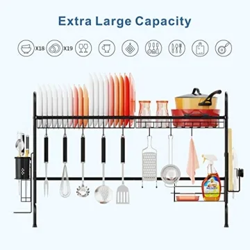 iSPECLE Large Stainless Steel Over The Sink Dish Rack