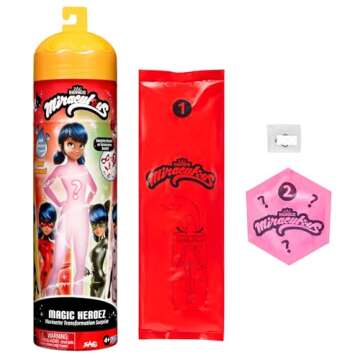 Miraculous Ladybug Magic Heroez Marinette Transforms Into Surprise Costumes with This Colour Reveal Doll Each Doll's Look Remains a Mystery Until Revealed, White, 26 x 6 x 3.5 cm; 220 Grams