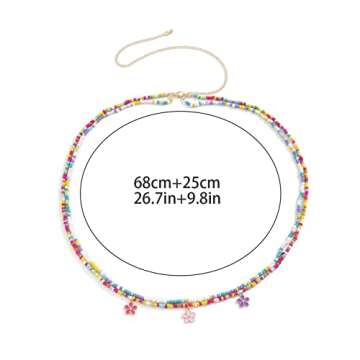 Sexy Beaded Waist Chain Summer Boho Bikini Beads Belly Chains Summer Beach Waist Bead Belly Chain Body Chain Jewelry for Women(Flower)