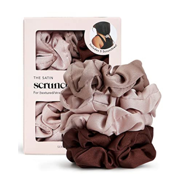Kitsch Silk Scrunchies for Women - Satin Scrunchies for All Hair Types and Textures, No Crease Hair ...