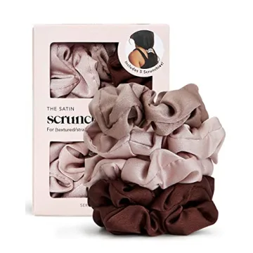 Kitsch Silk Scrunchies for Women - Satin Scrunchies for All Hair Types and Textures, No Crease Hair ...