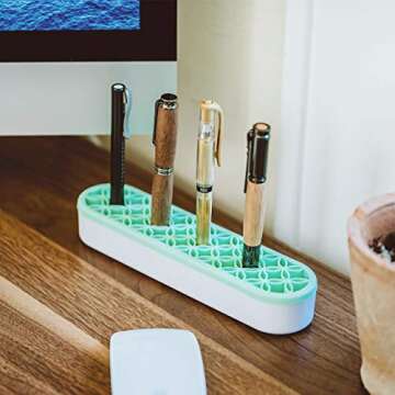 Multipurpose Silicone Organizer, Makeup Organizer, Brush Holder, Pen Holder, Sturdy Toothbrush Holder for Kids, Lipstick Holder for Vanity, Secure Cells Hold Each Item, No Falling