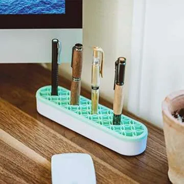 Multipurpose Silicone Organizer, Makeup Organizer, Brush Holder, Pen Holder, Sturdy Toothbrush Holder for Kids, Lipstick Holder for Vanity, Secure Cells Hold Each Item, No Falling