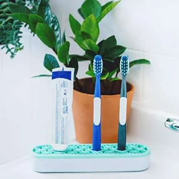 Multipurpose Silicone Organizer, Makeup Organizer, Brush Holder, Pen Holder, Sturdy Toothbrush Holder for Kids, Lipstick Holder for Vanity, Secure Cells Hold Each Item, No Falling