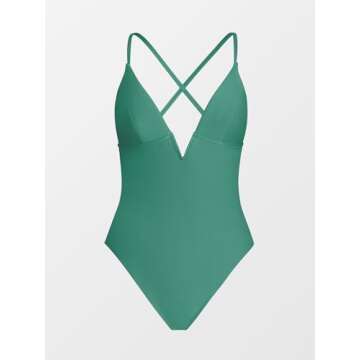 CUPSHE Women Deep V One Piece Swimsuit - Crisscross Back