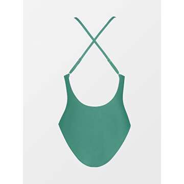 CUPSHE Women Deep V One Piece Swimsuit - Crisscross Back