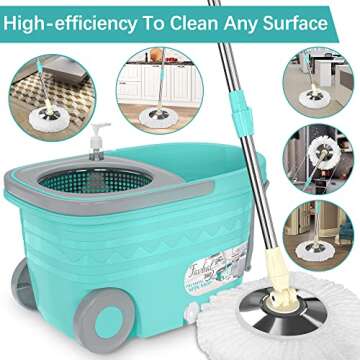 Favbal Spin Mop Bucket System for Easy Floor Cleaning