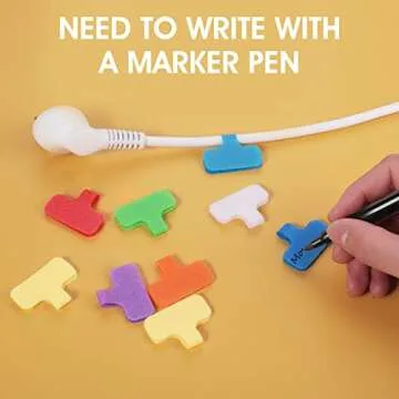 TIESOME 24 Pcs Cable Labels, Write On Cord Label Wire Labels Cable Tags Wire Tags and Cable Markers for Cable Management and Identification (Need Marker Pen)