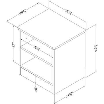 South Shore Libra Open 2-Shelf Nightstand, Pure White