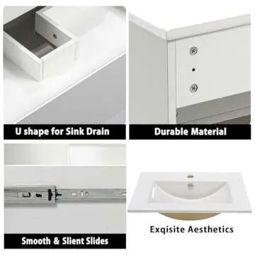 KSWIN 24" Wall Mounted Bathroom Vanity with Sink
